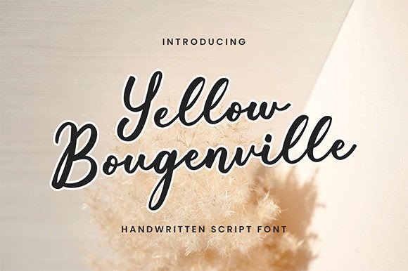Yellow Bougenville: A Handwritten Font for Editorial Elegance